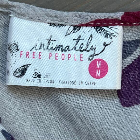 Free People Intimately Free People Slip Dress Floral Voile and Lace Trapeze boho - Picture 6 of 7